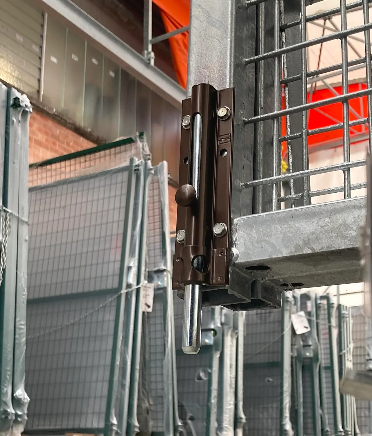 Fenceshop.eu catenaccio per cancelli in acciaio bronzato 210 mm con lucchetto