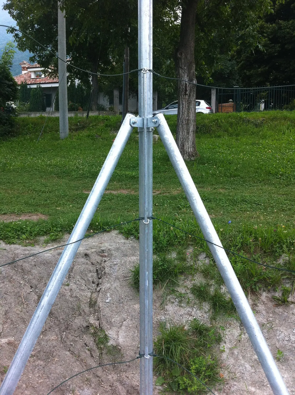 Fenceshop Collare zincato 2 staffe palo tondo