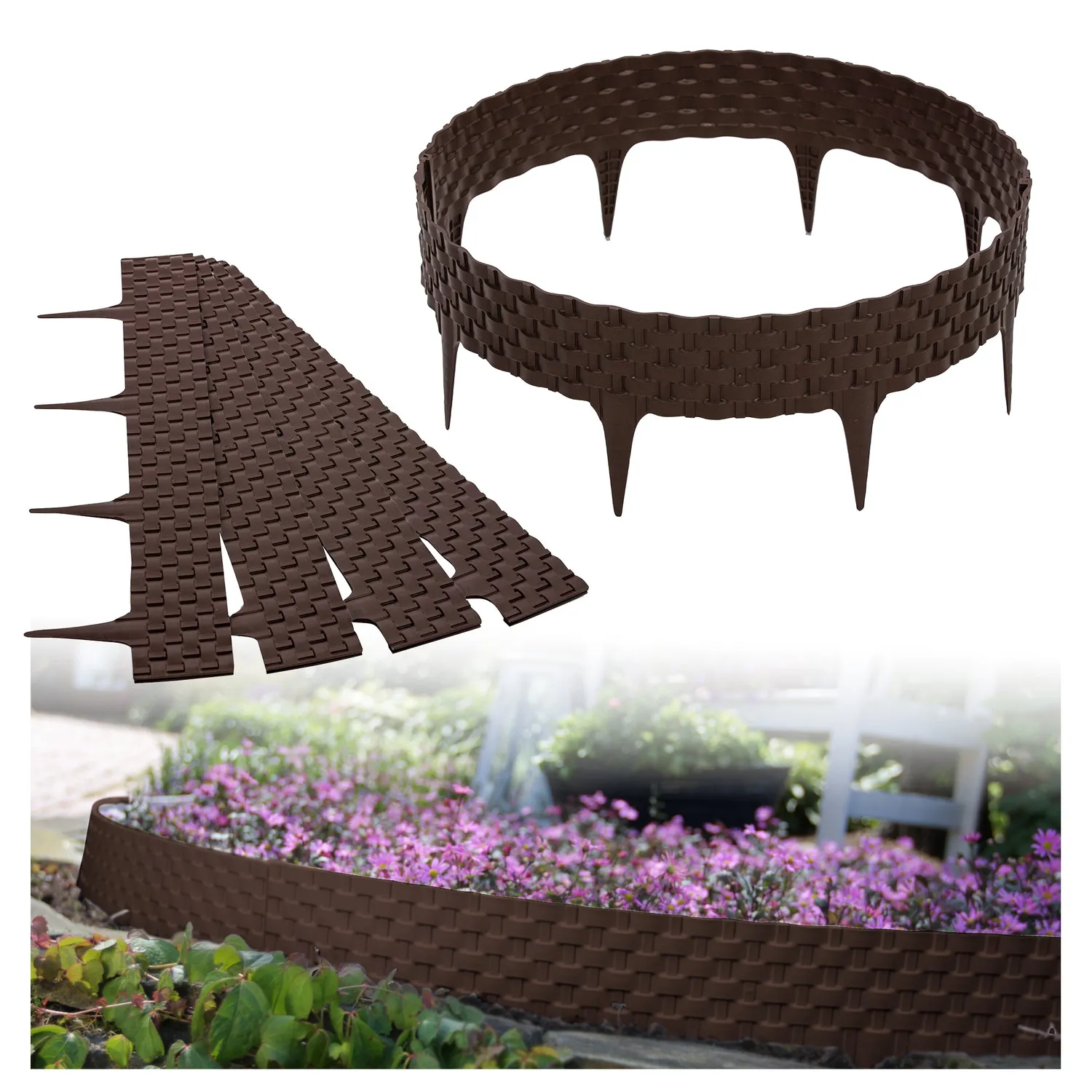 GARDENIX Rattan Effect bordura aiuole 3,2 m intrecciata