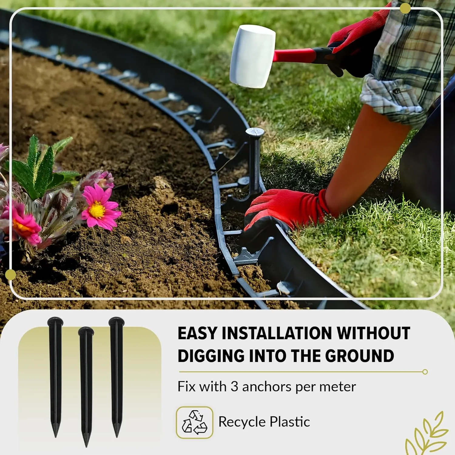 GARDENIX bordura prato flessibile con picchetti