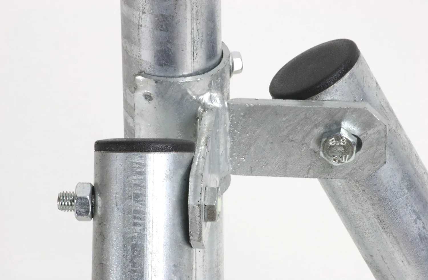 Fenceshop Collare zincato 2 staffe palo tondo