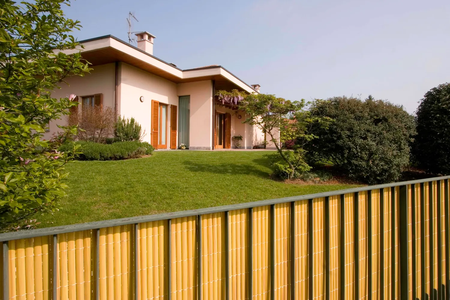 Fenceshop Canniccio Sintetico PVC Mezza Canna Naturale 5x1,5 m