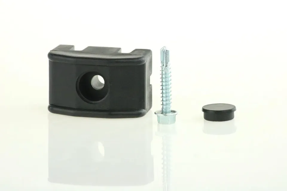 Fenceshop Kit Fissaggio Plastica Pannelli Rigidi Vite Autoforante Nero