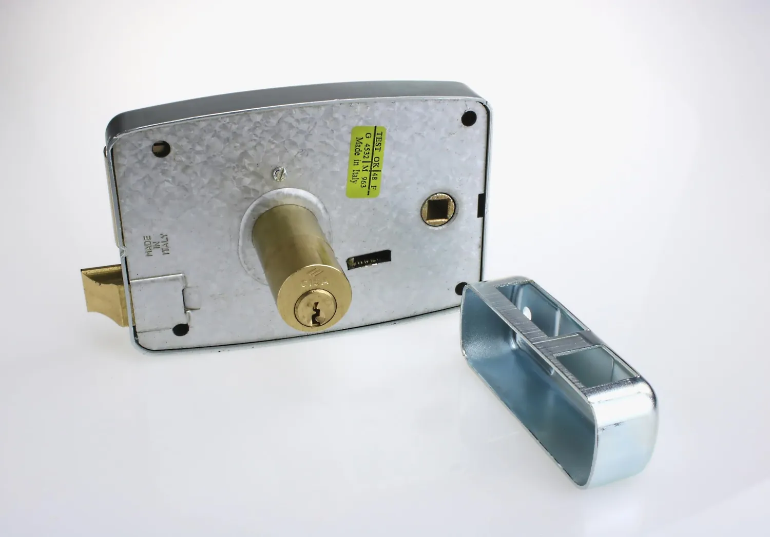 Fenceshop Serratura Cancello Destra 60 mm Acciaio Zincato 3 Chiavi