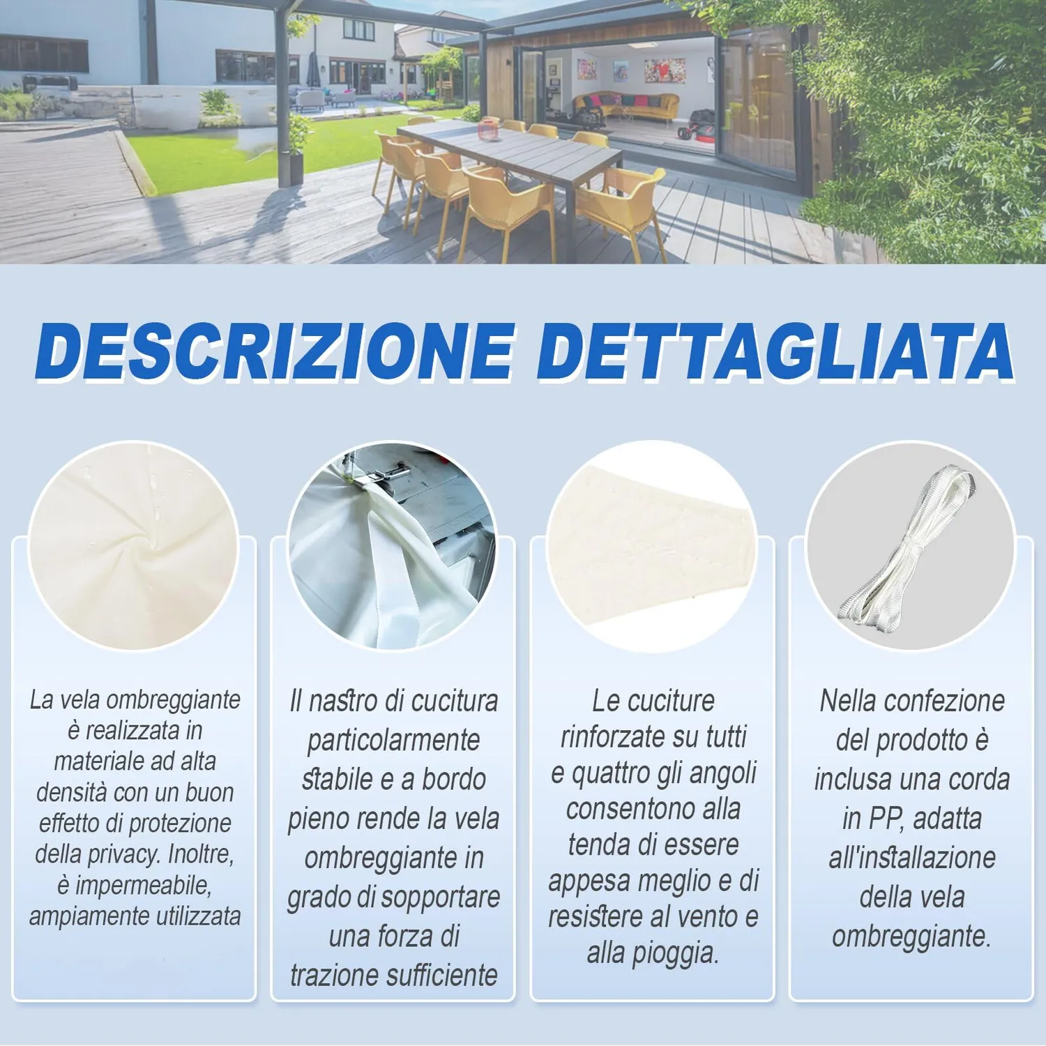 Sunnylaxx tenda a vela ombreggiante triangolare impermeabile